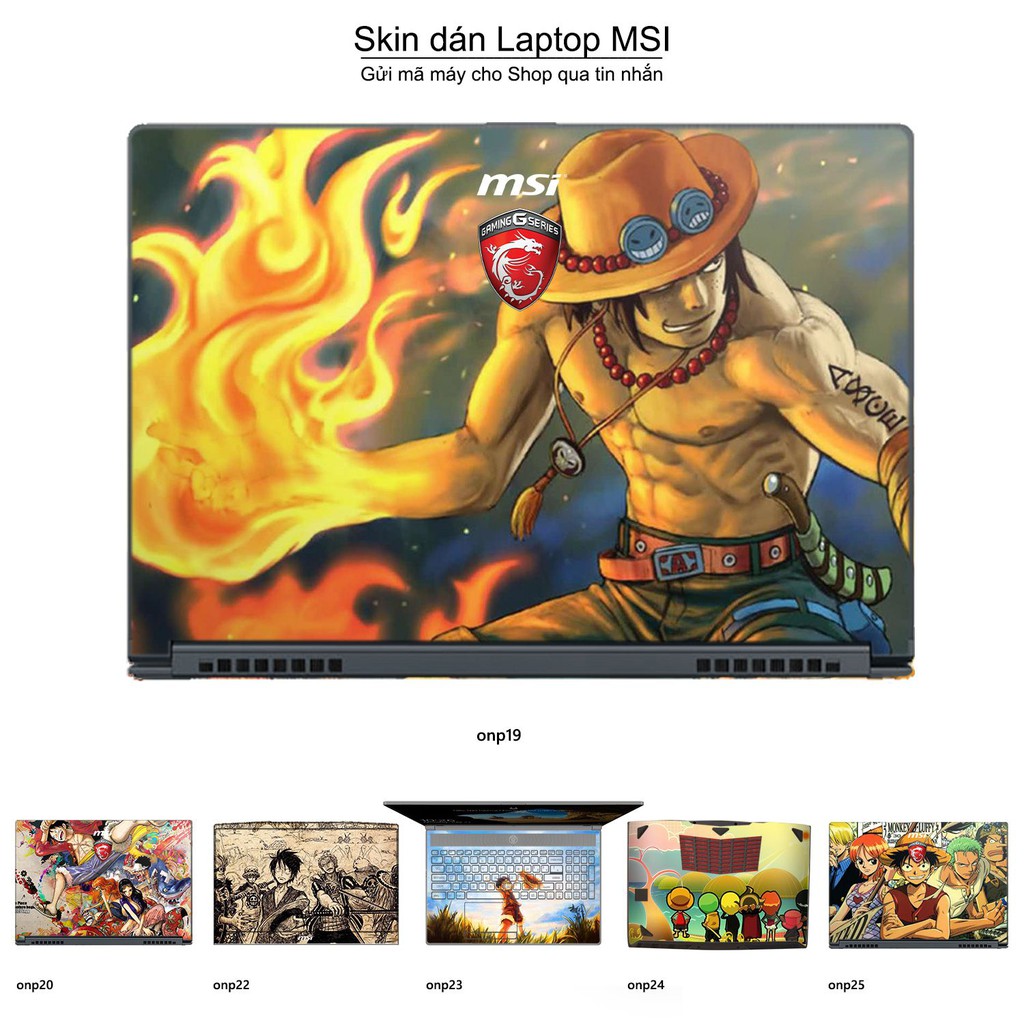 Skin dán Laptop MSI in hình One Piece _nhiều mẫu 21 (inbox mã máy cho Shop)