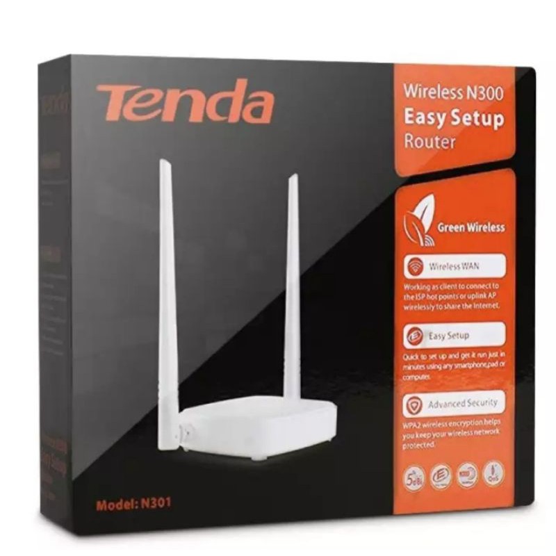 Bộ phát WIFI 2 Anten Tenda N301 tốc độ 300Mbps - Sản phẩm chính hãng bảo hành 3 năm