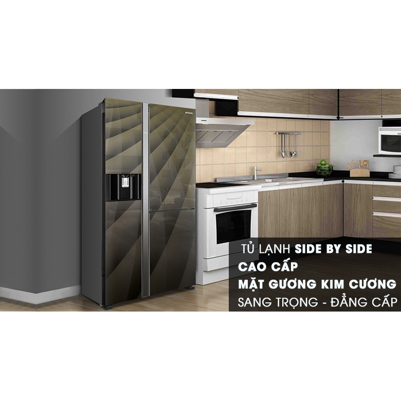 Tủ lạnh SBS Hitachi 569L FM800XAGGV9X Inverter