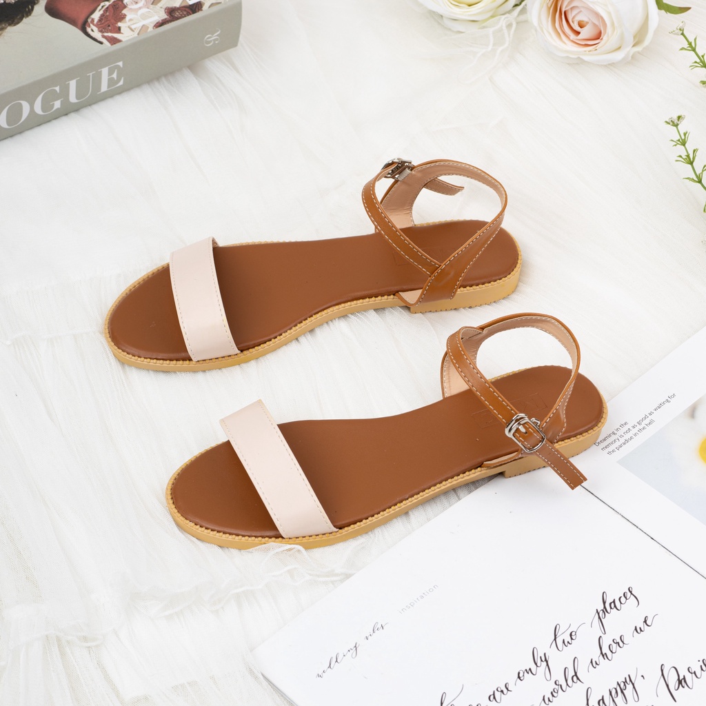 GIÀY SANDAL NỮ THỜI TRANG MWC - GIÀY SANDAL NỮ ĐẾ THẤP QUAI NGANG BASIC SIÊU XINH SIÊU HOT NUSD- 12004