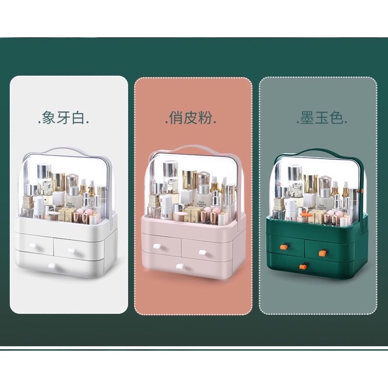 Hộp đựng mỹ phẩm nắp xoay mica chống bụi