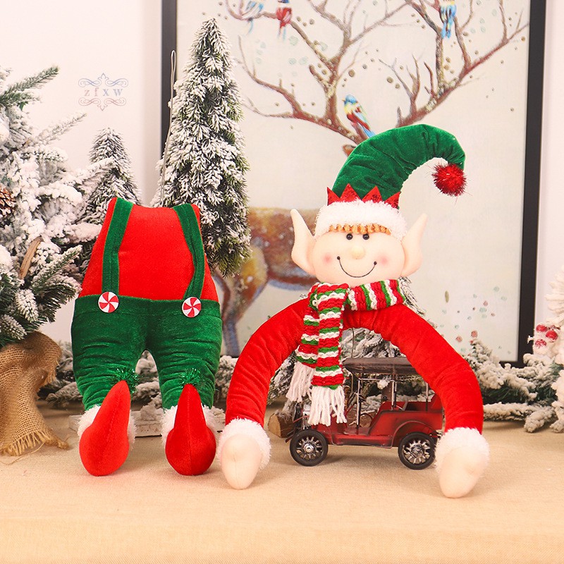 ZFXW Christmas Tree Decorations Santa Claus Doll Elf Hug Tree Holiday Home Shopping Mall Decoration Supplies Plush Toys @VN