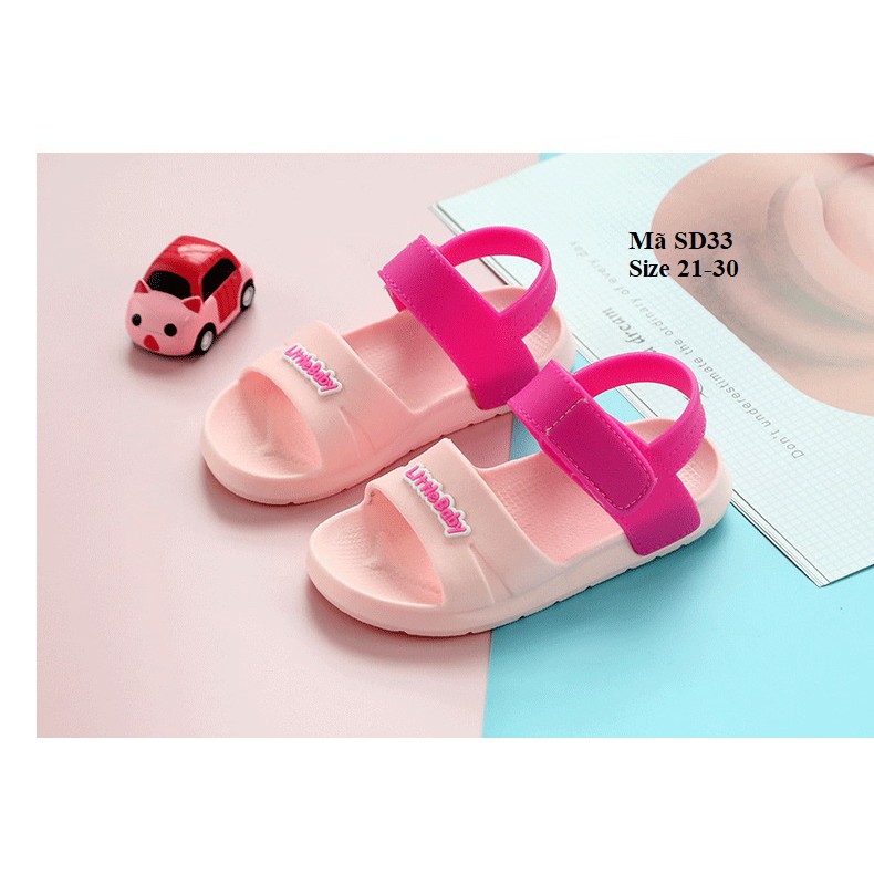 Dép Sandal Nhựa Mềm Cho Bé Gái Đế Mềm Nhẹ SD33
