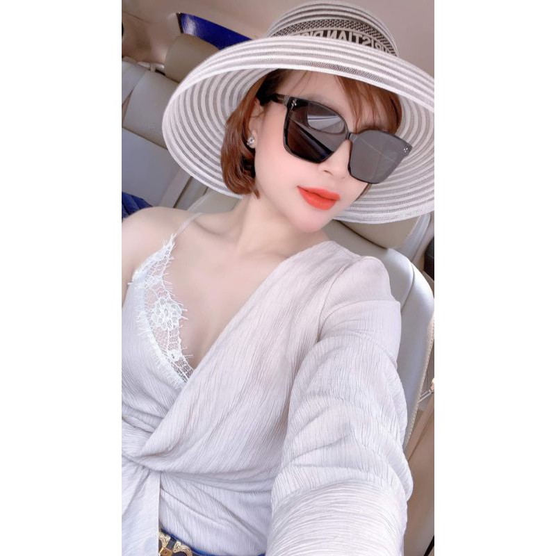 Mũ cói đi biển chuông lưới vành cụp đai đior siêu hot