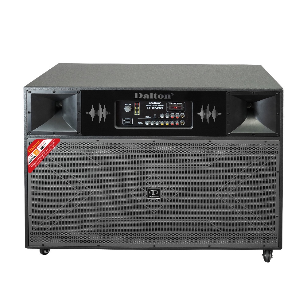 Loa kéo điện công suất lớn DALTON TS-18A8000 loa bass 5 tấc, công suất 3000W, tặng kèm 2 micro không dây UHF.