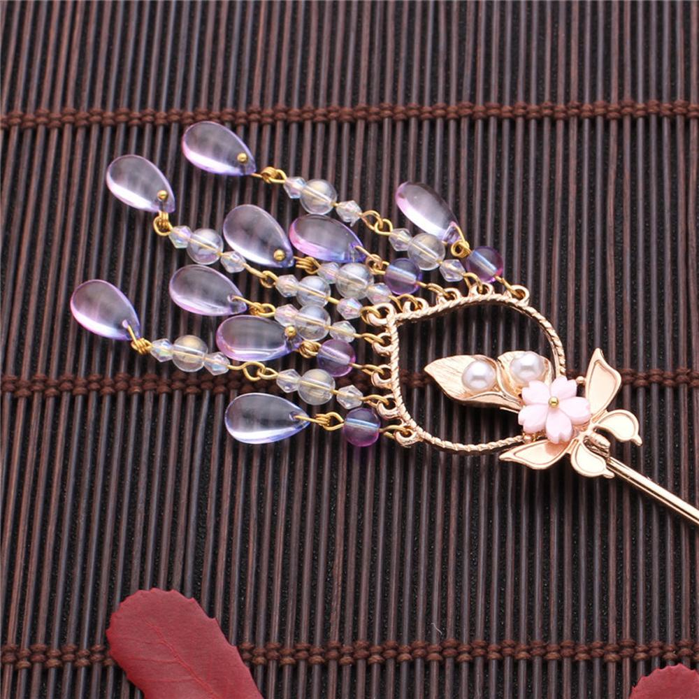 Trâm Cài Tóc Đính Hoa Và Bướm Tua Rua Phong Cách Trung Hoa Cổ Điển