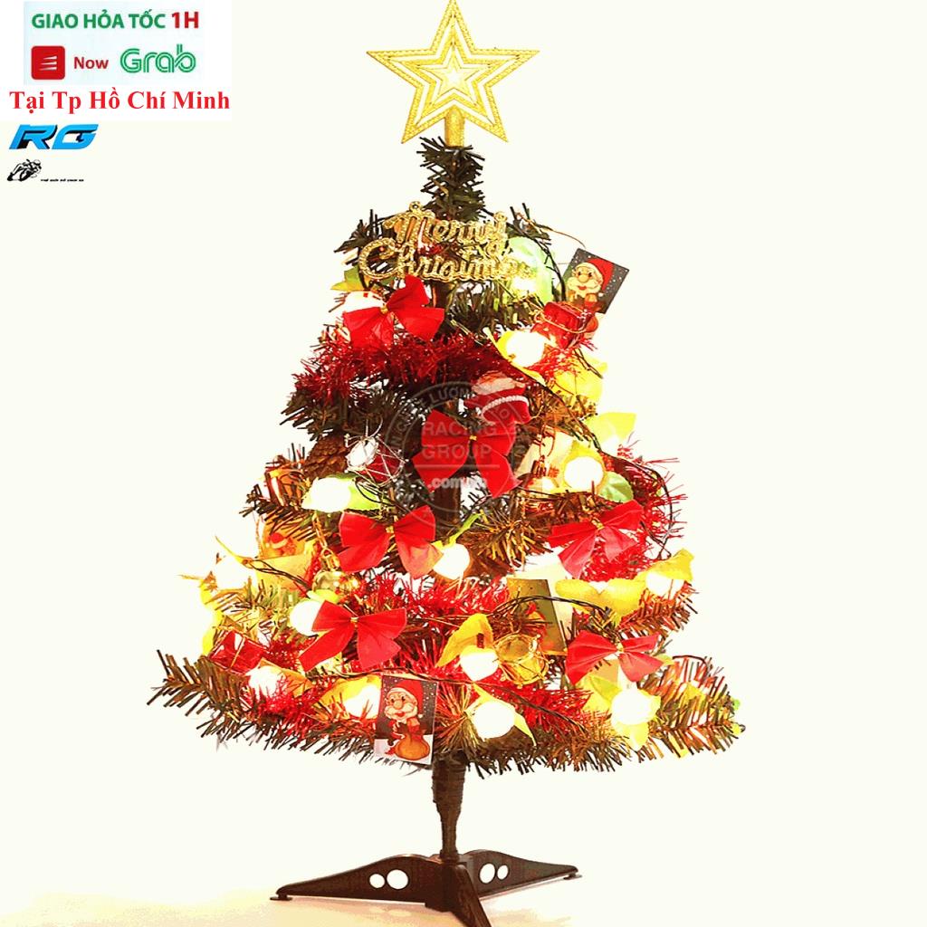 Cây Thông Noel 60Cm + Tặng Kèm Phụ Kiện Trang Trí Giáng Sinh Cây Thông Mini Dùng Để Bàn Kệ Tivi Bàn Trang Điểm