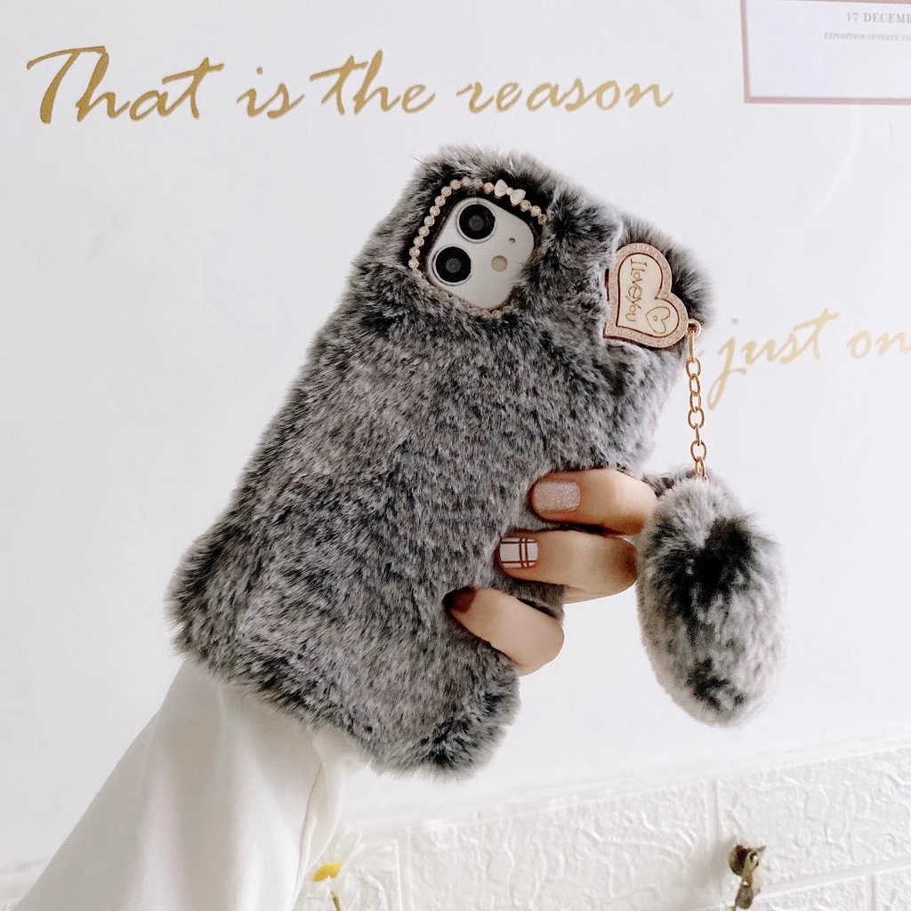 Soft Plush Case iPhone 12 12 Pro 12 Pro Max Pink Girl loving TPU Casing 11 Pro Max 7 8 Plus Sweet Heart Hanging Case X XS XR XS MAX Fashion Casing Comfortable Phone Cover