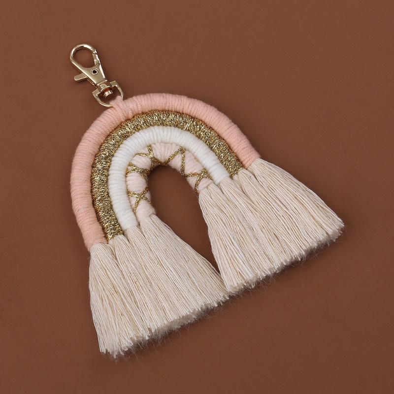 Whi Móc Khóa Macrame Dạng Dệt Màu Cầu Vồng Sang Trọng Dùng Hàng Ngày Going out Trips