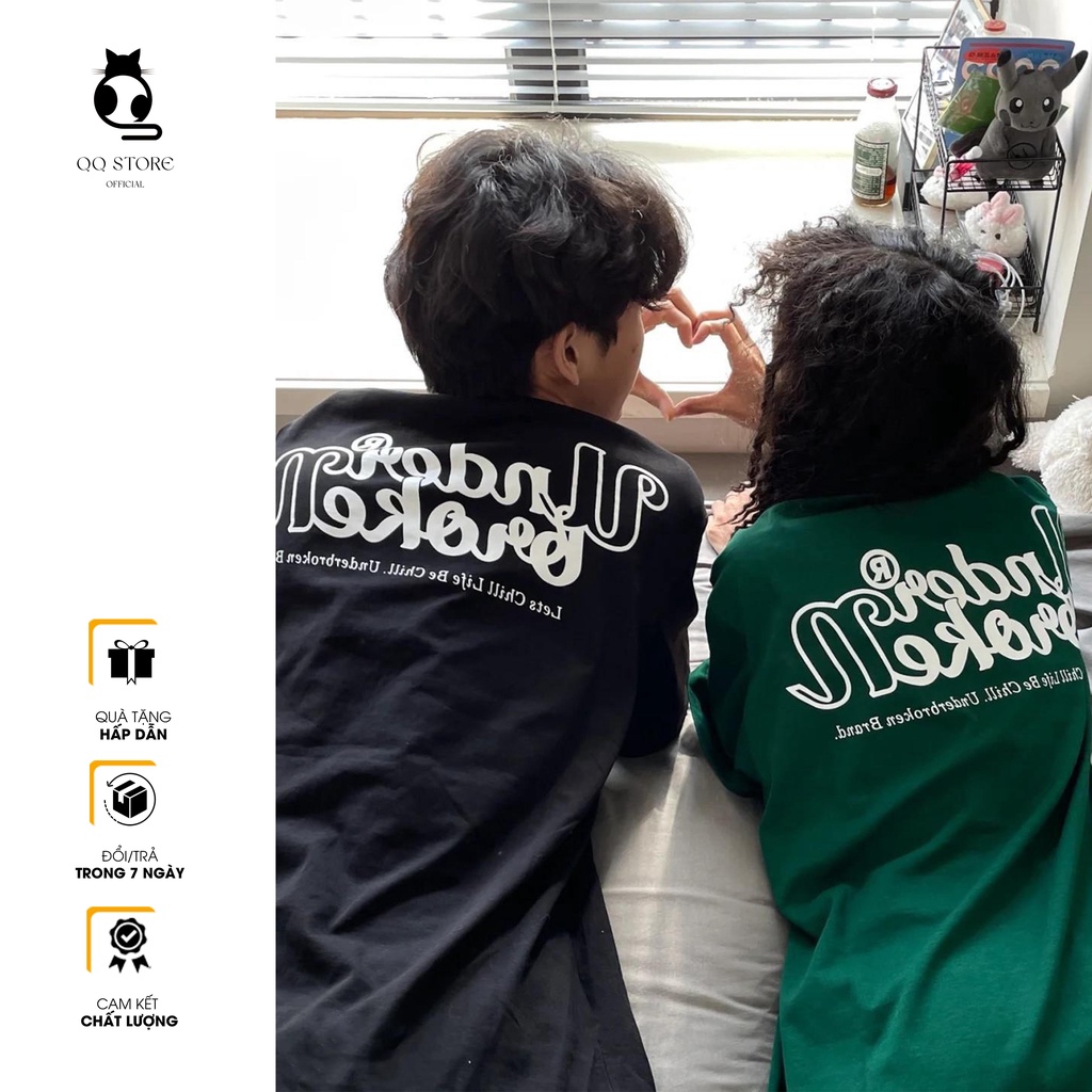 Áo Thun Tay Lỡ UNDERBROKEN Xanh Lá 100% Cotton, Áo Phông Rộng Mẫu Mới 2022 QQ Store