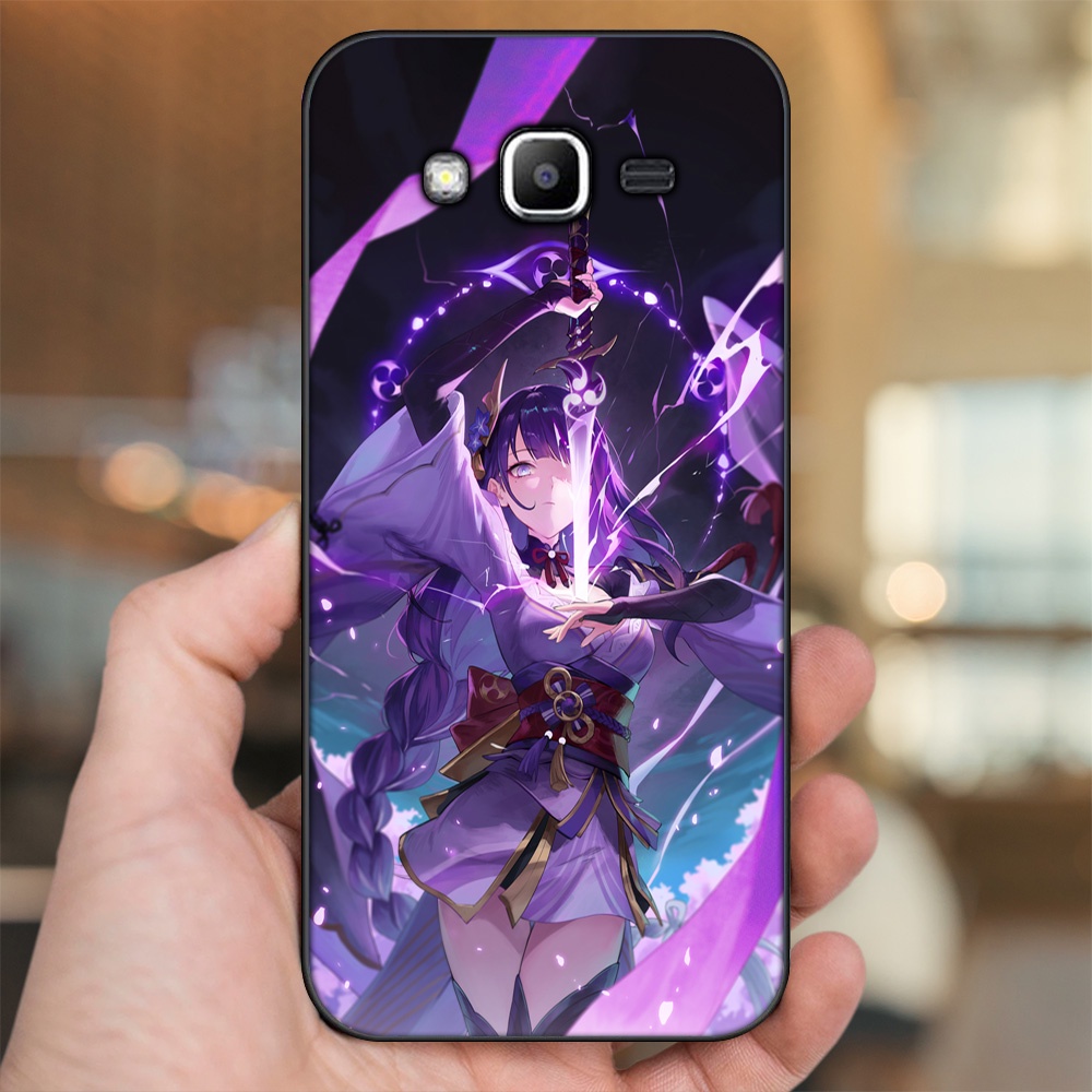 Ốp lưng Samsung J2 Prime, J3 2016, J5 2015 viền đen in hình Raiden Shogun Genshin Impact