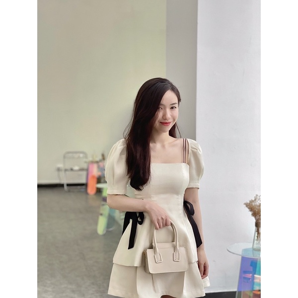 ELENI - Set áo 2 dây thắt nơ eo, áo tay bồng và chân váy by CÁM