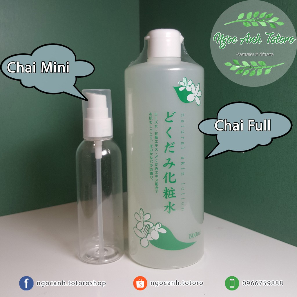 [Mini] Lotion hỗ trợ giảm mụn chiết xuất từ rau diếp cá  Dokudami 50 -100ml