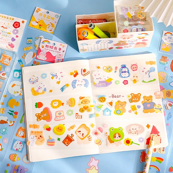 Dải sticker PVC hình dán động vật dễ thương đáng yêu dài 30cm | BST126