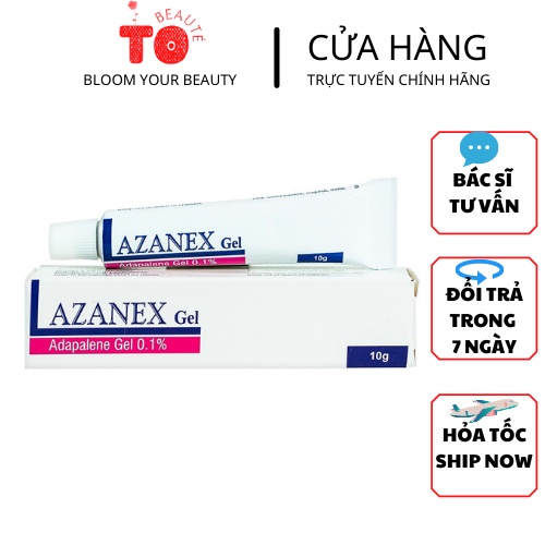 Gel thoa giảm mụn AZANEX 10g- Adapalene 0.1%