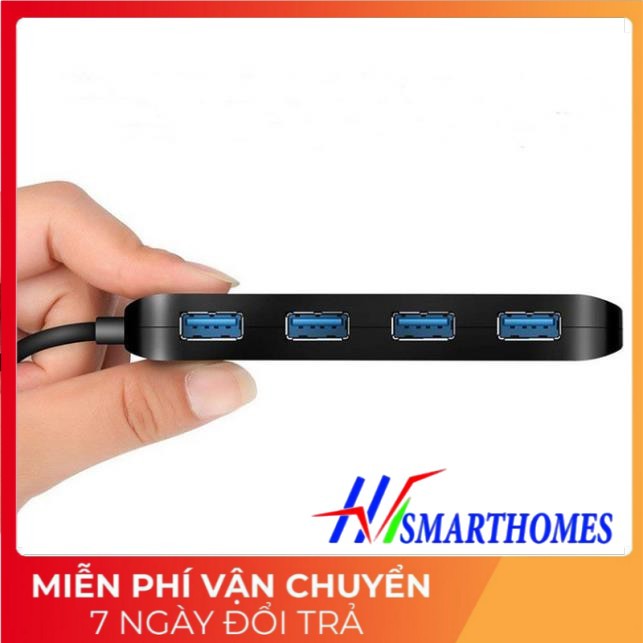 Bộ chuyển đổi từ Typec sang 4 USB 3.0 có công tắc và đèn led Ultraslim kết nối USB chuột bàn phím tay game ổ cứng...