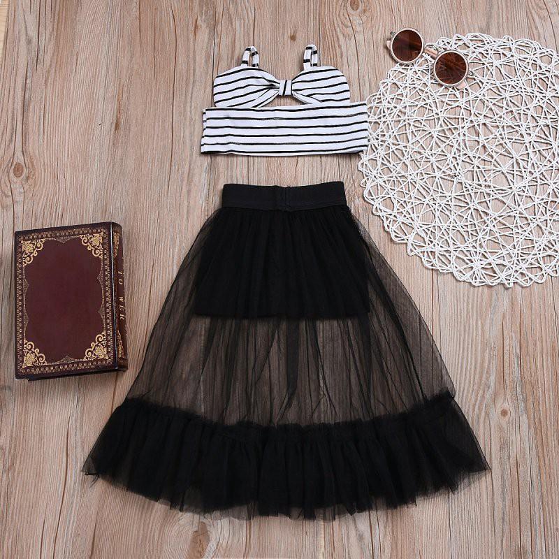 Set áo và váy thời trang kiểu dáng xinh xắn dành cho bé gái