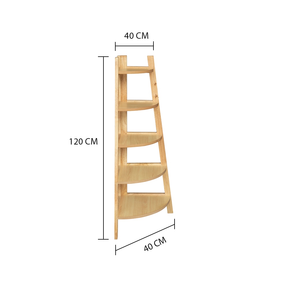 HomeBase FURDINI kệ góc đa năng 5 tầng bằng MDF Thái Lan W40XD40XH120cm màu gỗ