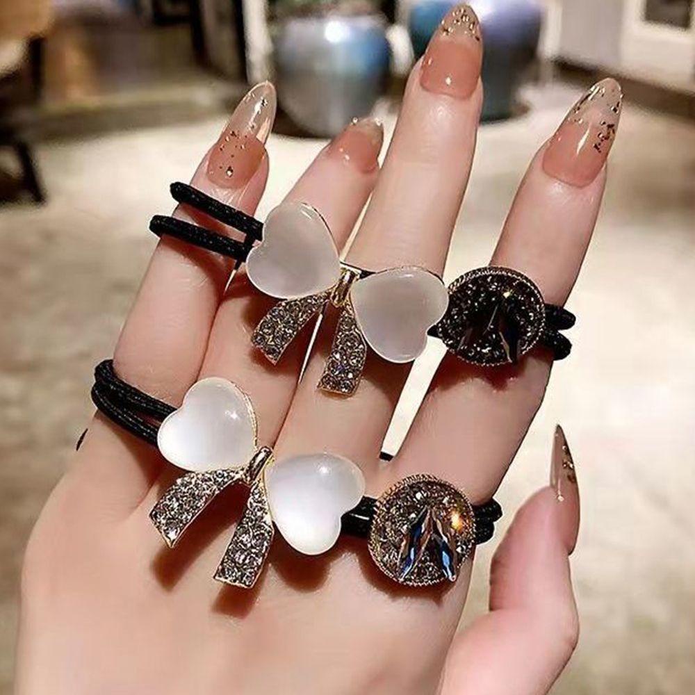 Dây Cột Tóc Đuôi Ngựa Bằng Hợp Kim Màu Ngà Phong Cách Hàn Quốc Ngọt Ngào