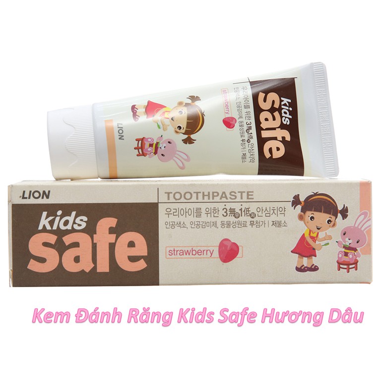 [CHÍNH HÃNG] Kem Đánh Răng Trẻ Em KIDS SAFE Hàn Quốc 90g | Kem Nuốt Được | 1 tuổi đến 6 tuổi