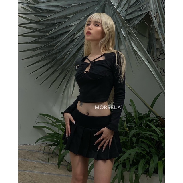 [COMBO 2 ÁO ] Áo croptop nữ tay dài MORSELA - 𝗖𝗨𝗣𝗜𝗗 𝘅 𝗠𝗢𝗥𝗚𝗔𝗡𝗔 phong cách cá tính chính hãng