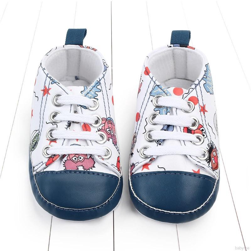 Babyme Baby Boys Girls Breathable Anti-Slip Print Shoes Sneakers Toddler Soft Soled Walking Shoe