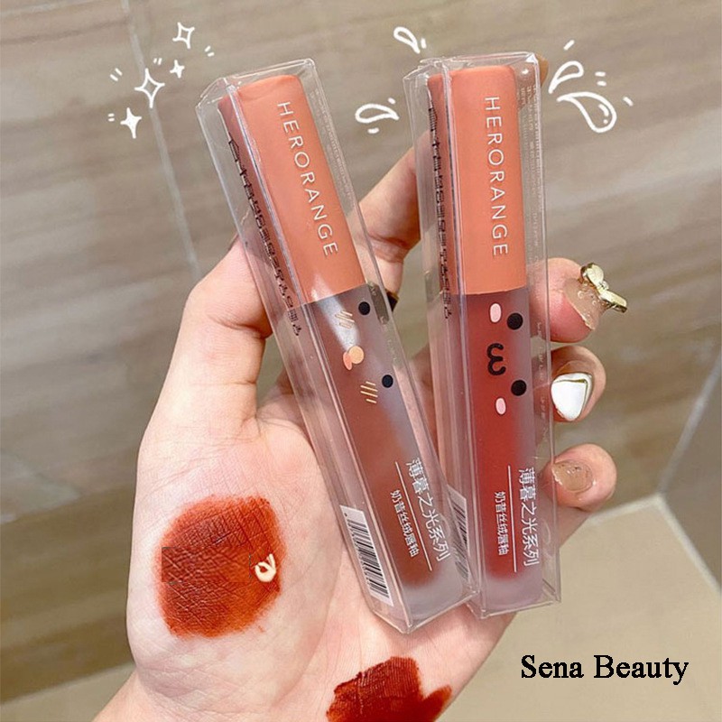 Lẻ cây son kem lì Herorange vỏ đám mây trong suốt Senabeauty