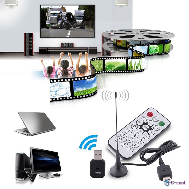 Bộ thu HD ănten phát sóng/ USB thu sóng không dây/ Remote điều khiển cho DVB-T SDR+DAB+FM HDTV