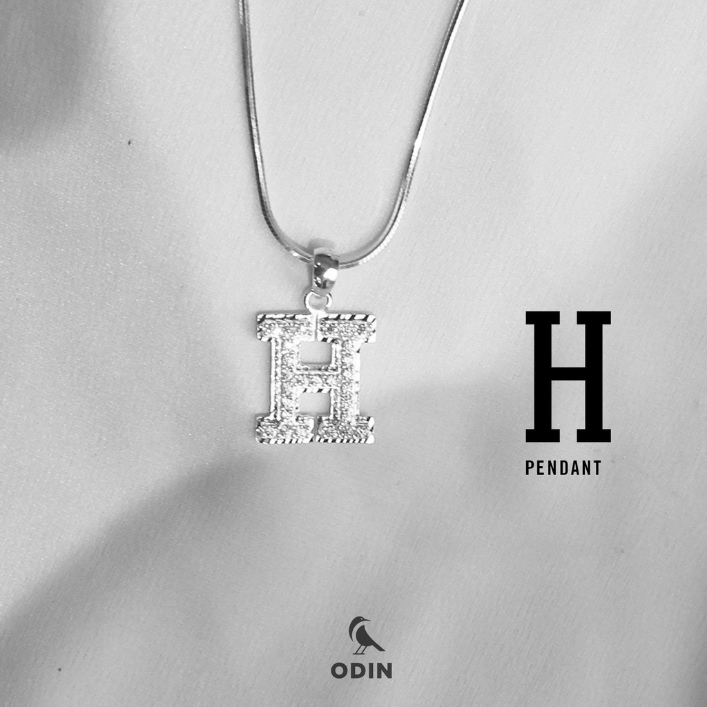 Dây chuyền ODIN mặt chữ cái Bạc S925 Nam Nữ ICE ALPHABET - Tặng kèm nước rửa bạc