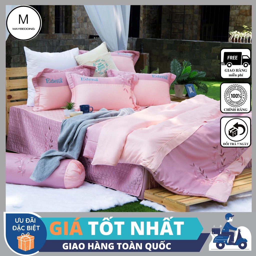 Bộ ga ( drap ) nệm Tencel Edena mẫu 746 - Chính Hãng , Cao Cấp Maybeding