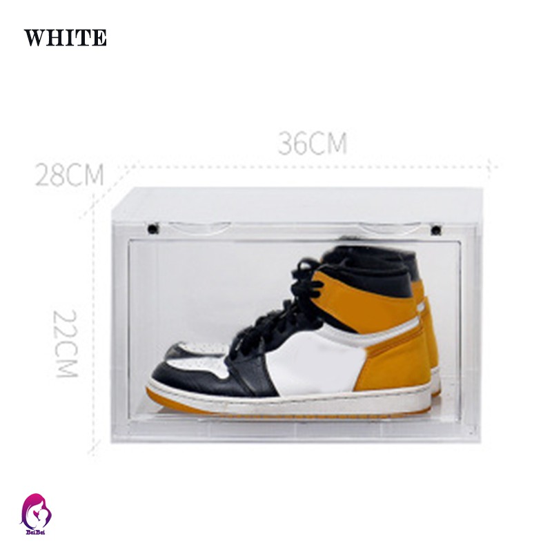 ♦♦ Sneaker Shoe Box Acrylic Sneaker Display Box Shoes Storage Case Organizers Stackable Foldable