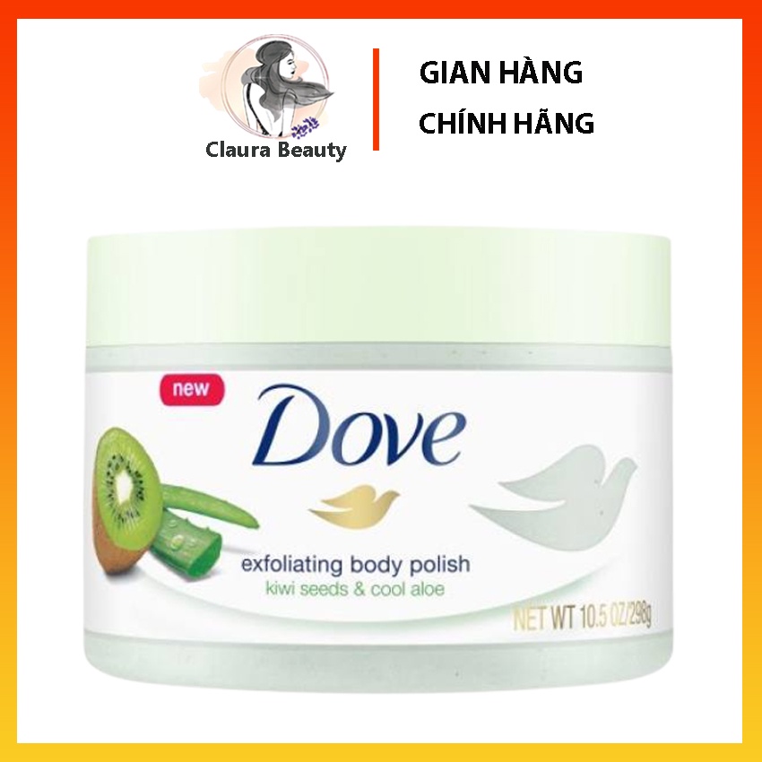 Tẩy tế bào chết body Dove 50g/hũ Vị kiwi và lựu đỏ dưỡng ẩm trắng mịn làn da Claura Beauty