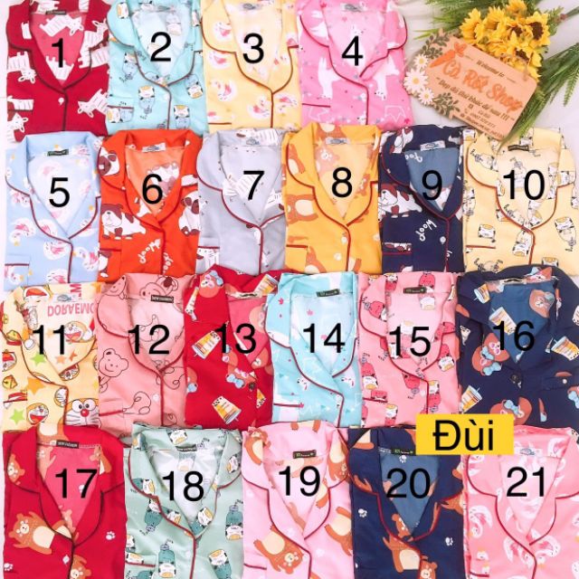 Đồ bộ Pijama tay cộc full viền