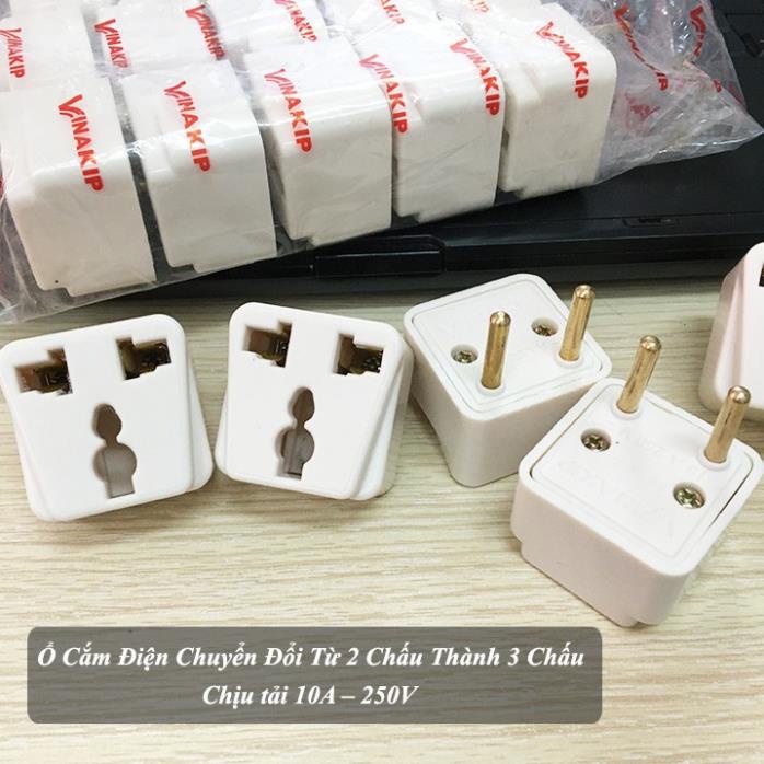 Đầu Chuyển Đổi 3 Chấu Remax_Đầu Nối, Phích cắm điện chuyển đổi ổ 3 chấu sang 2 chấu