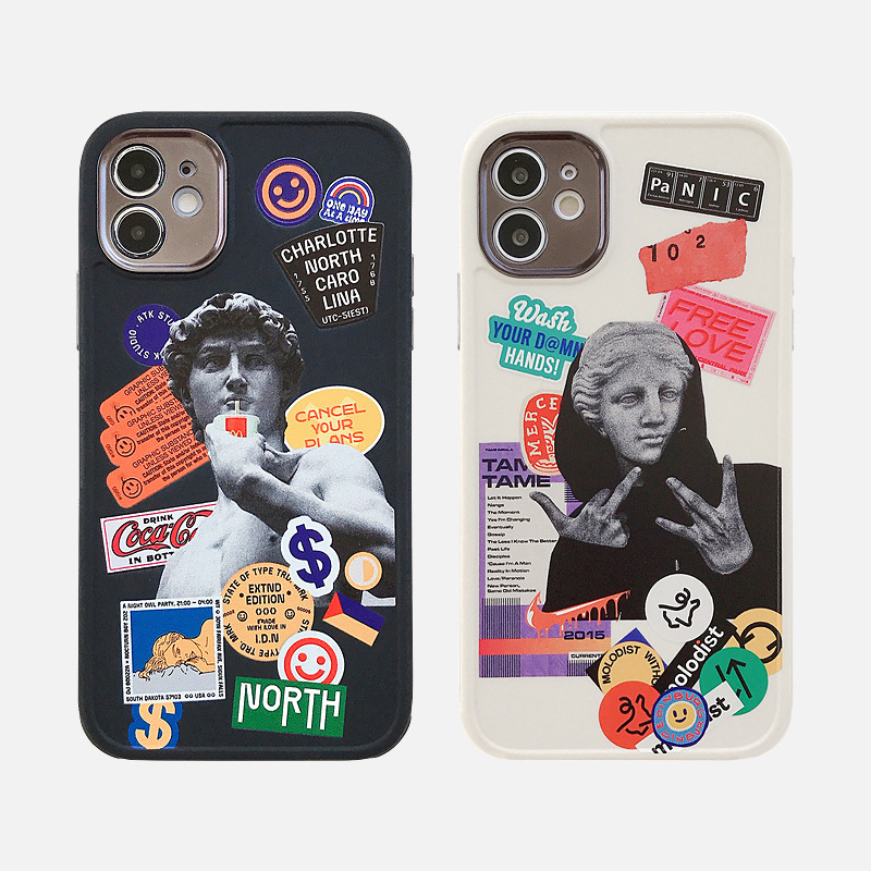 IPhone 13 Ốp Điện Thoại Dẻo Họa Tiết Nhãn Dán Nghệ Thuật Cho iPhone 12 Pro Max 7 8 Plus X Xs Xr Xs Max 11 11 Pro 11 Pro Max Se2