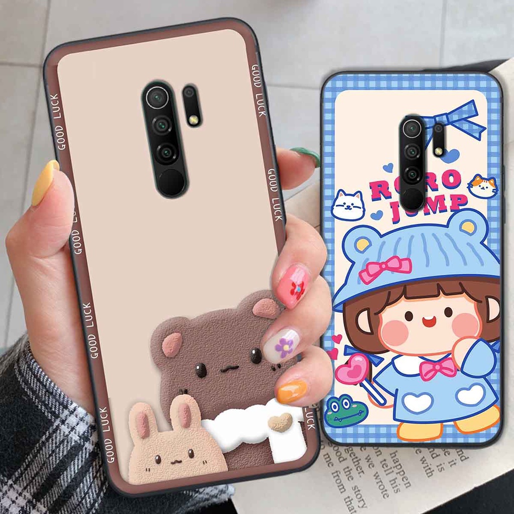 Ốp Xiaomi Redmi 9 bear brick, gấu đáng yêu, dễ thương