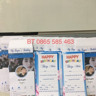 Combo 90 bộ thiệp sinh nhật kèm phong bìnin hình facebook