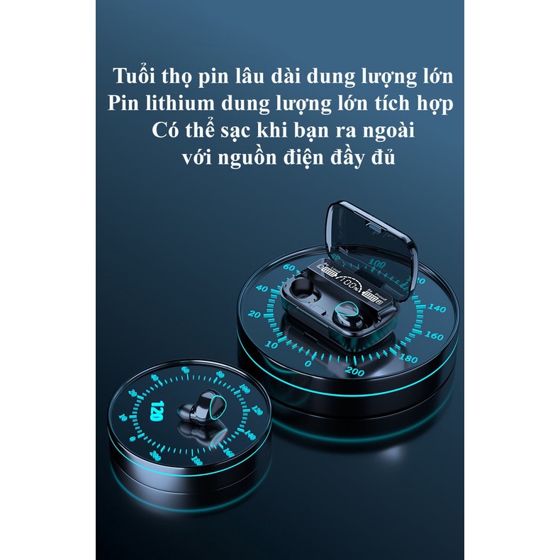 Tai nghe Bluetooth true wireless M10 TWS nghe nhạc không dây chống nước, chống ồn