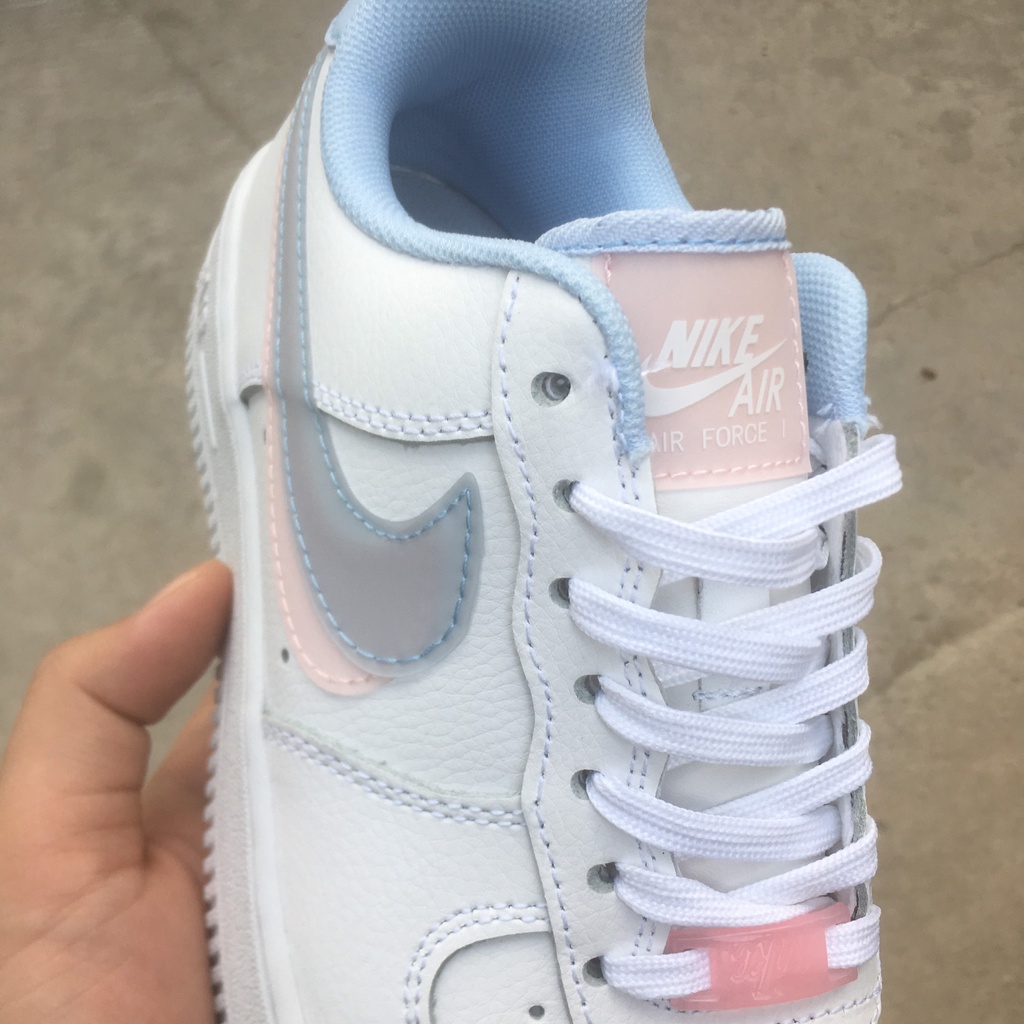 &gt;ẢNH THẬT-HÀNG THẬT&lt; Giày sneaker AF1 trắng vạch tím hồng dành cho nữ