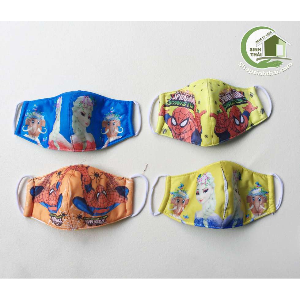 Khẩu trang hoạt hình cho trẻ em - vải dày 3 lớp - giao màu ngẫu nhiên | BigBuy360 - bigbuy360.vn