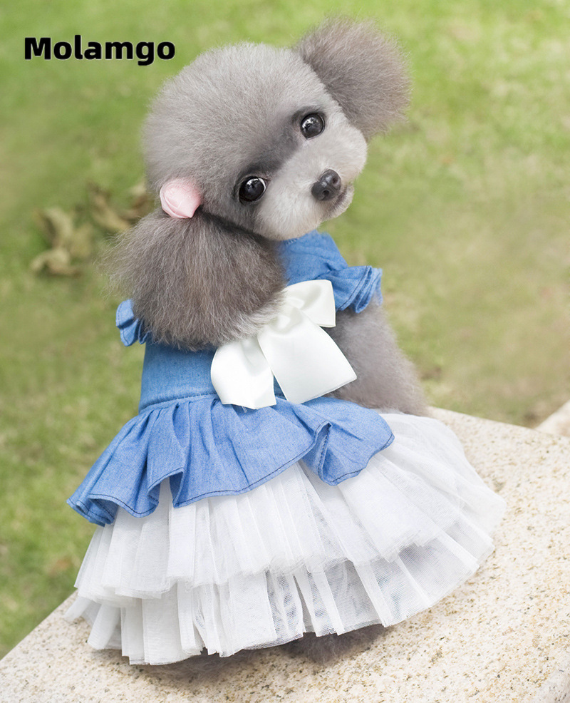 Đầm Vải Tuyn Phối Hoa Hồng Thời Trang Mùa Hè Cho Thú Cưng Cỡ Nhỏ XS-2XL