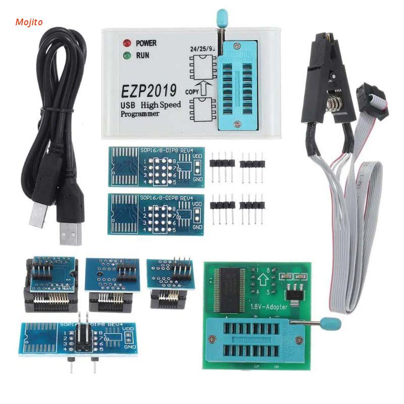 Chip BIOS Tốc Độ Cao Mojito EZP2019 USB SPI Hỗ Trợ 24 25 93 Series Chip EEPROM 25 Kèm 8 Ổ Cắm