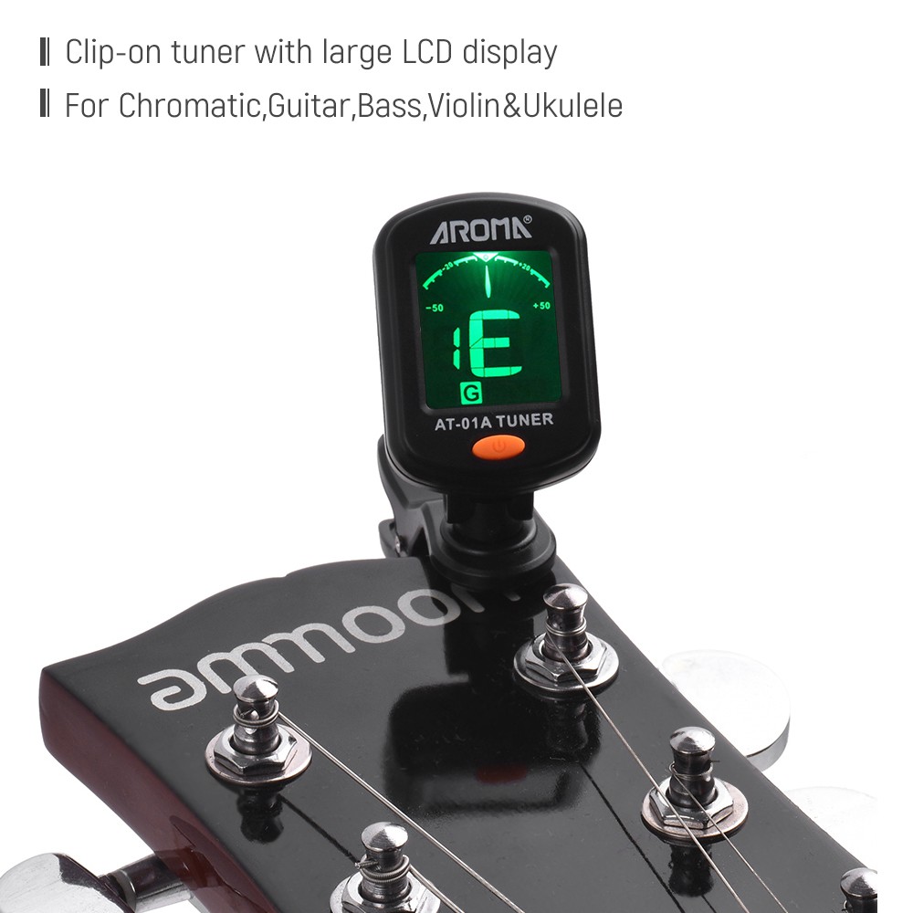 Máy Lên Dây Đàn Có Kẹp At-01A Màn Hình Lcd Cho Guitar Bass Ukulele Violin