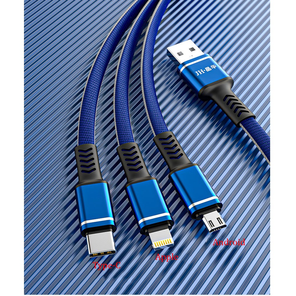 Dây cáp sạc nhanh USB chất lượng cao, 3A,5A/ IPhone,Android, cắm bằng hợp kim nhôm có độ chính xác cao