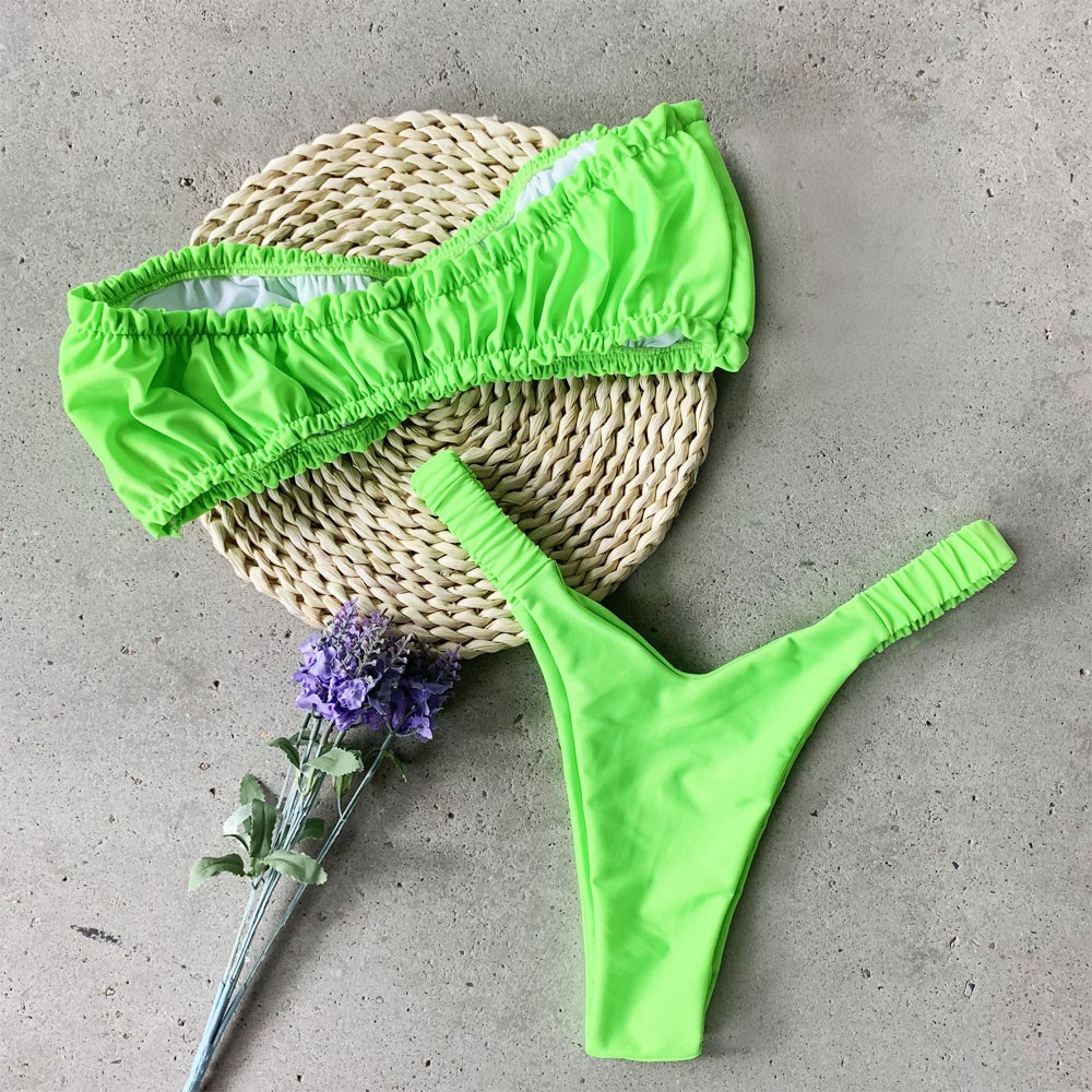 Bikini 2 mảnh kiểu cúp ngực xếp nếp thời trang quyến rũ cho nữ H185 | BigBuy360 - bigbuy360.vn