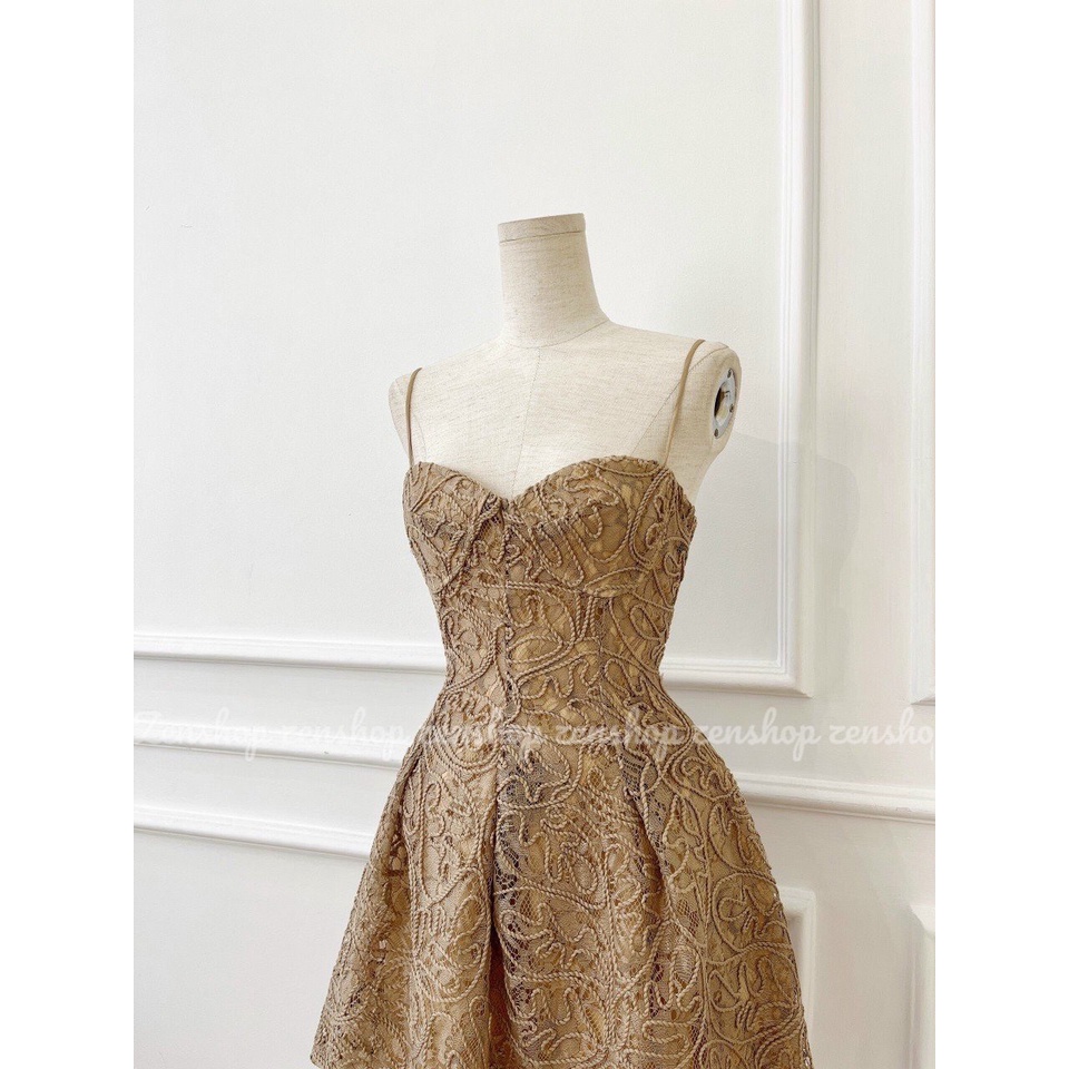 Đầm ren 2 dây cúp ngực dáng xòe chít eo sang chảnh - Hola dress