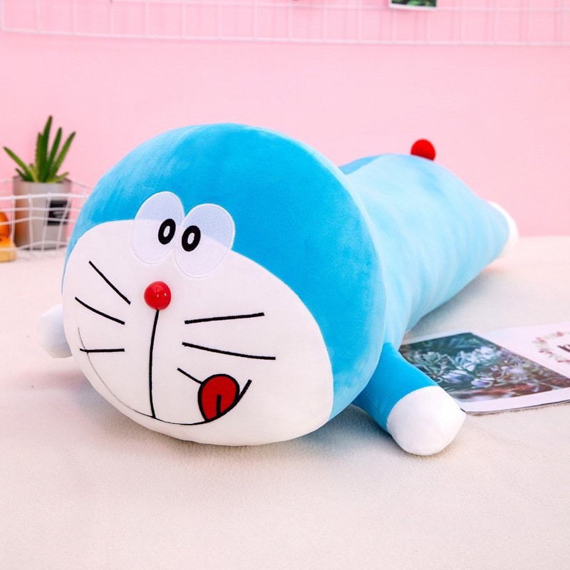 Gấu ôm Mèo Doremon dáng nằm - Gối ôm Doremon cao cấp - Kích Thước 80cm 1m1 1m2 1m4. HÀNG NHẬP