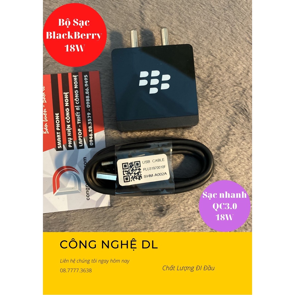 Bộ Sạc BlackBerry 1cổng Usb 18W QC 3.0 - Công Nghệ GaN BB-A216