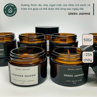 Nến thơm thiên nhiên hương nhài, trà xanh và tràm trà ngọt mát - GREEN JASMINE - 50gr ( 25 giờ thumbnail