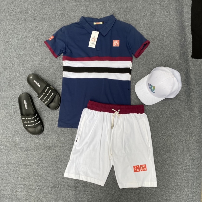 Bộ thể thao Uni phối sọc cotton 1283